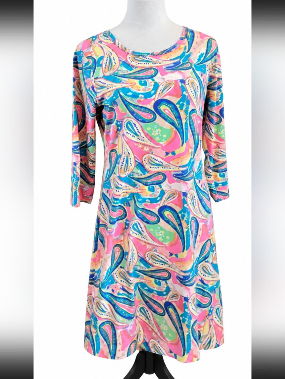 Lulu-B Tropical Paisley UPF 50+ Beach Cover Up Dress Size Small NEW - Picture 3 of 9